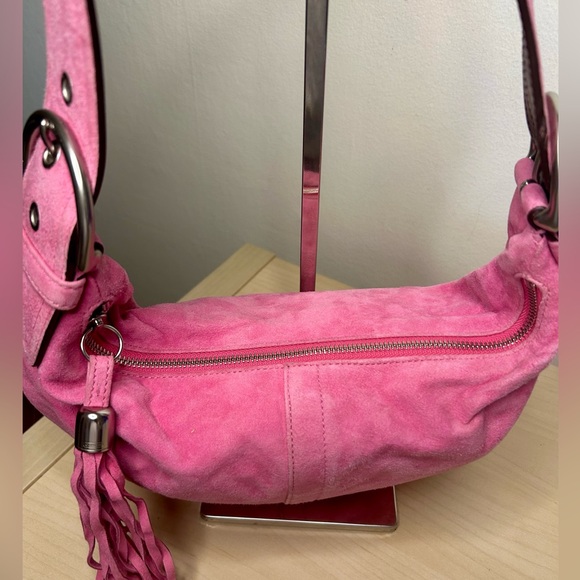 Coach 2004 SoHo Bubblegum Pink Suede Hobo 3671 - Picture 3 of 11